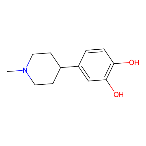 Hexahydropyridine, 1-methyl-4-[4,5-dihydroxyphenyl]- structure