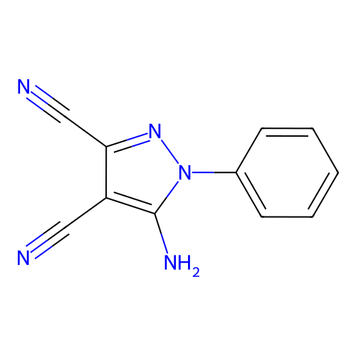 1H-Pyrazole-3,4-dicarbonitrile, 5-amino-1-phenyl- structure
