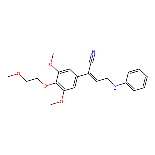 4-Anilino-2-[3,5-dimethoxy-4-(2-methoxyethoxy)phenyl]but-2-enenitrile structure