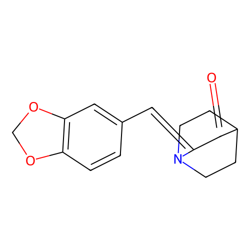 2-[(Z)-1,3-benzodioxol-5-ylmethylidene]-3-quinuclidinone structure