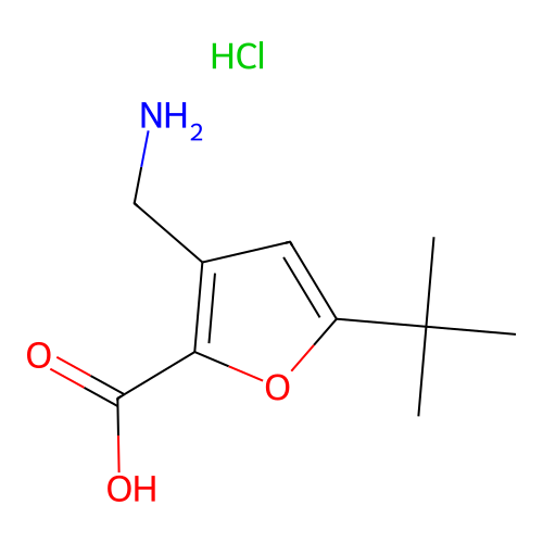 3-Aminomethyl-5-tert-butyl-furan-2-carboxylic acid hydrochloride structure