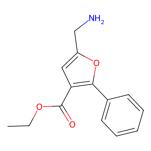 Ethyl 5-(aminomethyl)-2-phenylfuran-3-carboxylate structure