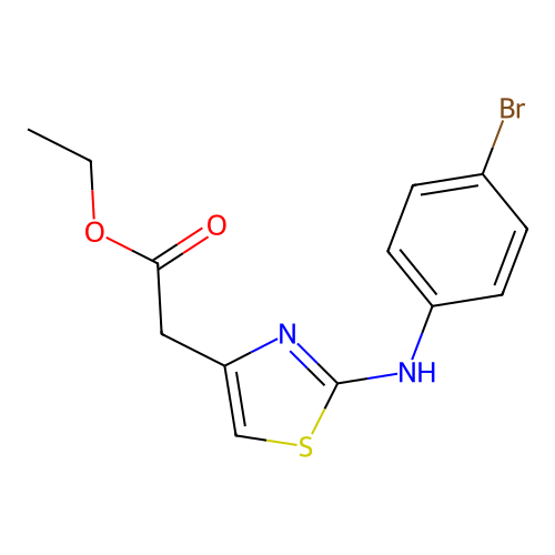Ethyl 2-[2-(4-bromoanilino)-1,3-thiazol-4-yl]acetate structure