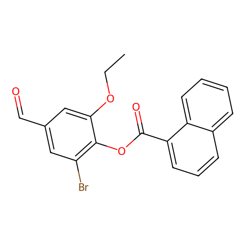 2-Bromo-6-ethoxy-4-formylphenyl naphthalene-1-carboxylate structure