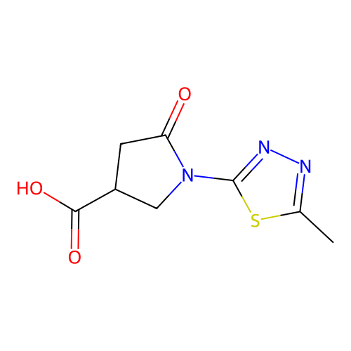1-(5-Methyl-1,3,4-thiadiazol-2-yl)-5-oxopyrrolidine-3-carboxylic acid structure