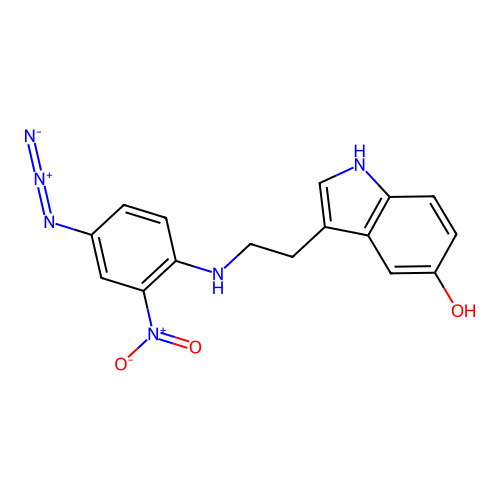 N-(4-azido-2-nitrophenyl)-5-hydroxytryptamine structure