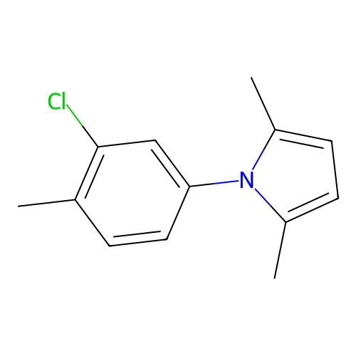 1-(3-chloro-4-methylphenyl)-2,5-dimethyl-1H-pyrrole structure