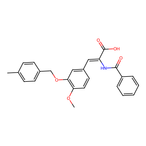 2-Benzamido-3-{4-methoxy-3-[(4-methylphenyl)methoxy]phenyl}prop-2-enoic acid structure