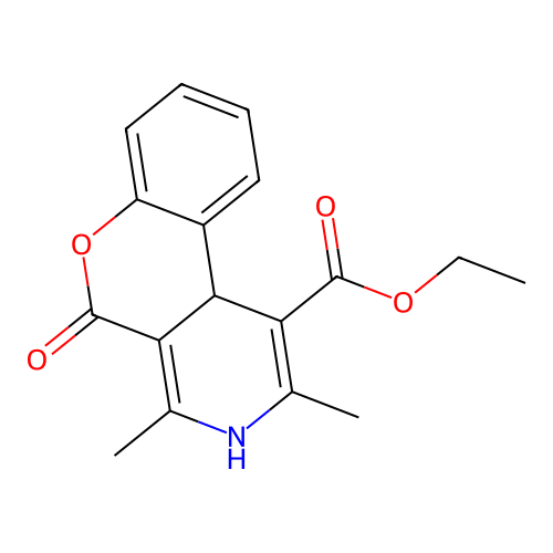ethyl 2,4-dimethyl-5-oxo-3,10b-dihydro-5H-chromeno[3,4-c]pyridine-1-carboxylate structure