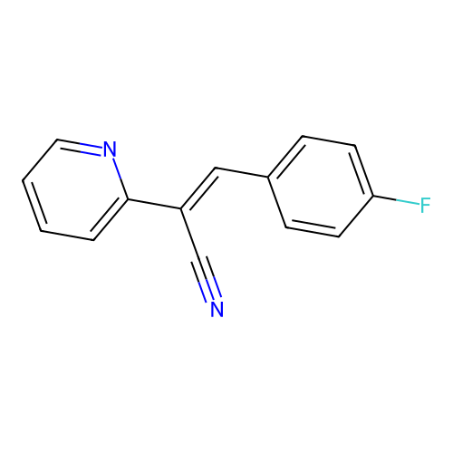 (2Z)-3-(4-fluorophenyl)-2-(2-pyridyl)prop-2-enenitrile structure