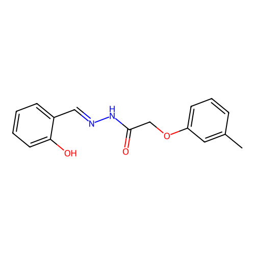 N-[(2-hydroxyphenyl)methylideneamino]-2-(3-methylphenoxy)acetamide structure