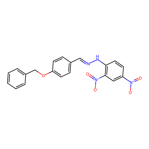 2,4-dinitro-N-[(4-phenylmethoxyphenyl)methylideneamino]aniline structure