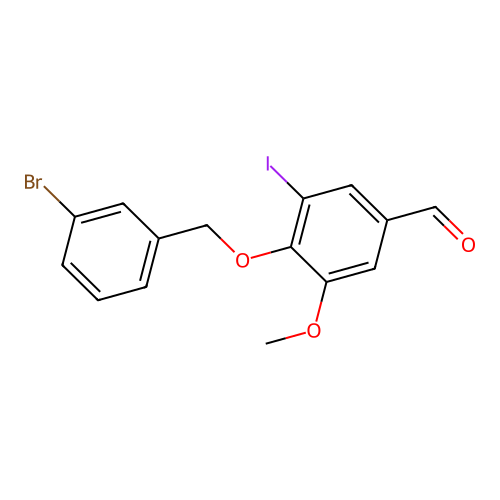 4-[(3-Bromobenzyl)oxy]-3-iodo-5-methoxybenzaldehyde structure