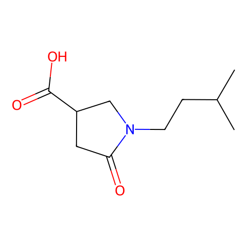 1-(3-Methylbutyl)-5-oxopyrrolidine-3-carboxylic acid structure