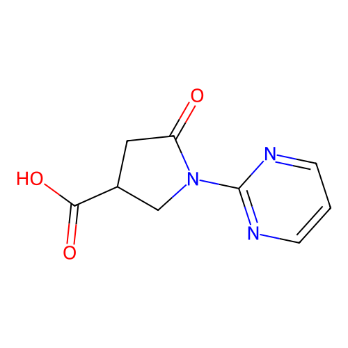 5-Oxo-1-pyrimidin-2-ylpyrrolidine-3-carboxylic acid structure