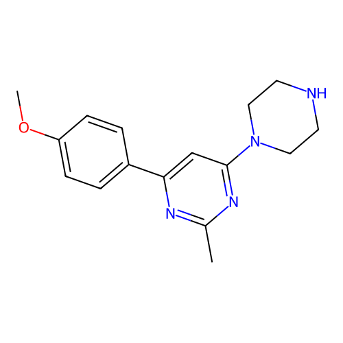 4-(4-Methoxyphenyl)-2-methyl-6-(1-piperazinyl)pyrimidine structure