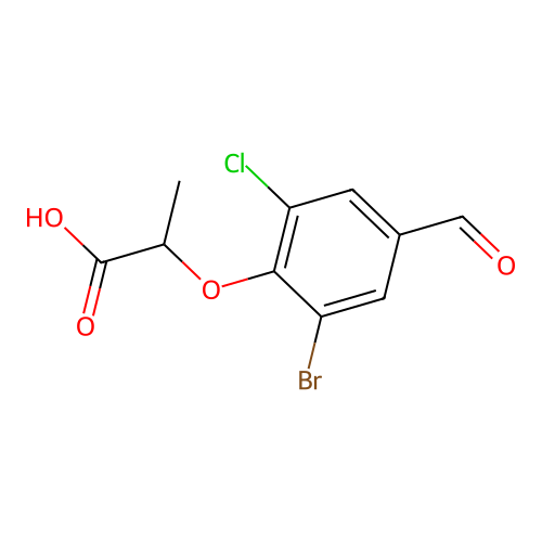 2-(2-Bromo-6-chloro-4-formylphenoxy)propanoic acid structure