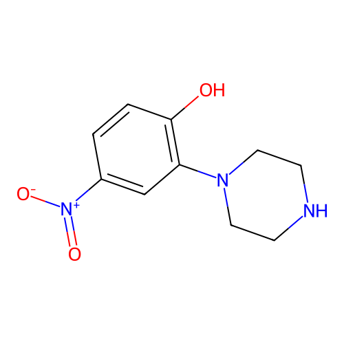 4-Nitro-2-(piperazin-1-yl)phenol structure