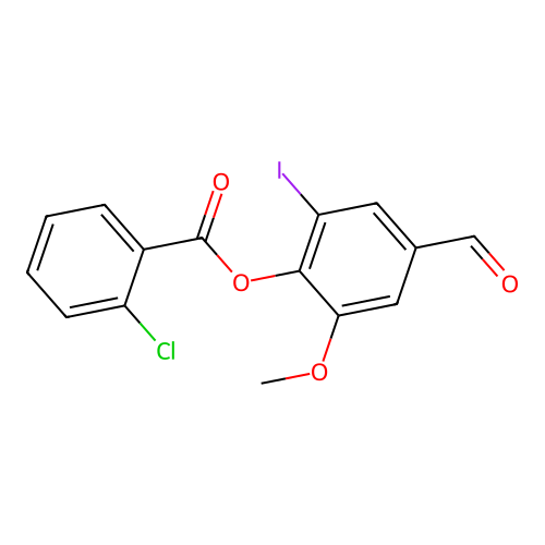 4-Formyl-2-iodo-6-methoxyphenyl 2-chlorobenzoate structure