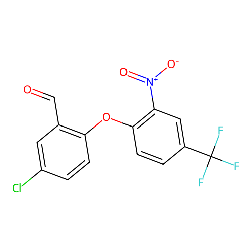 5-Chloro-2-[2-nitro-4-(trifluoromethyl)phenoxy]benzaldehyde structure