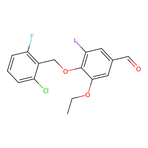 4-[(2-Chloro-6-fluorobenzyl)oxy]-3-ethoxy-5-iodobenzaldehyde structure