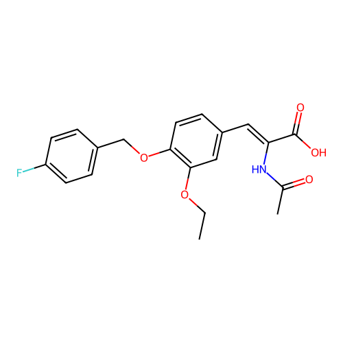 2-Acetamido-3-{3-ethoxy-4-[(4-fluorophenyl)methoxy]phenyl}prop-2-enoic acid structure