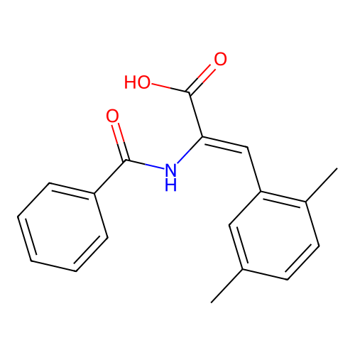 2-benzamido-3-(2,5-dimethylphenyl)prop-2-enoic Acid structure