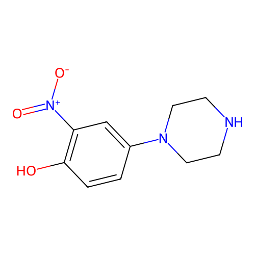 2-Nitro-4-(piperazin-1-yl)phenol structure