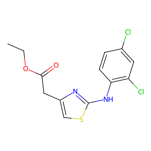 Ethyl 2-[2-(2,4-dichloroanilino)-1,3-thiazol-4-yl]acetate structure