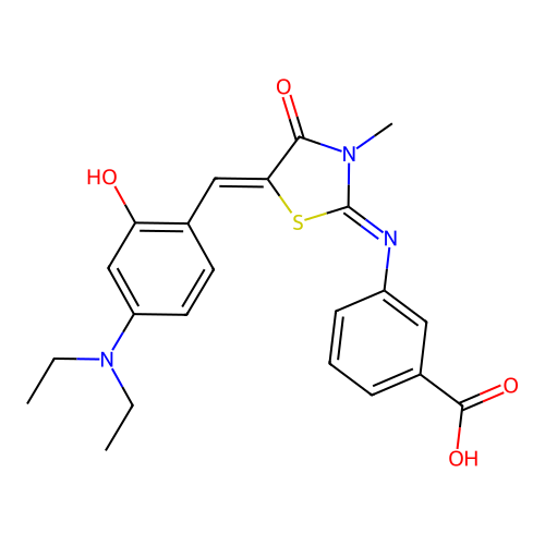 3-[[5-[[4-(Diethylamino)-2-hydroxyphenyl]methylene]-3-methyl-4-oxo-2-thiazolidinylidene]amino]benzoic acid structure