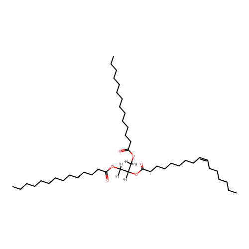 1,3-ditetradecanoyl-2-(9Z-hexadecenoyl)-glycerol (d5) structure