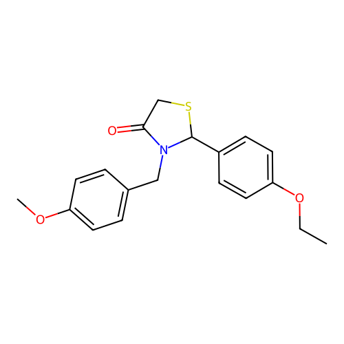 2-(4-Ethoxyphenyl)-3-(4-methoxybenzyl)-1,3-thiazolidin-4-one structure