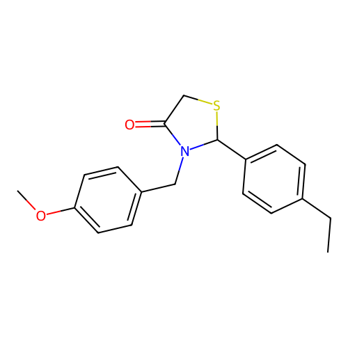 2-(4-Ethylphenyl)-3-(4-methoxybenzyl)-1,3-thiazolidin-4-one structure