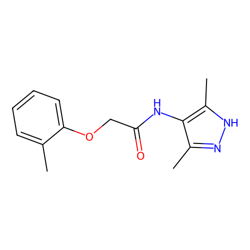 N-(3,5-dimethyl-1H-pyrazol-4-yl)-2-(2-methylphenoxy)acetamide structure