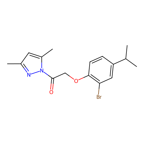 2-(2-Bromo-4-propan-2-ylphenoxy)-1-(3,5-dimethylpyrazol-1-yl)ethanone structure