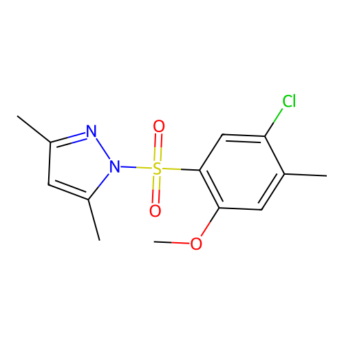1-((5-chloro-2-methoxy-4-methylphenyl)sulfonyl)-3,5-dimethyl-1H-pyrazole structure