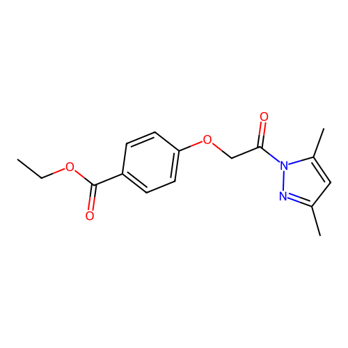 ethyl 4-[2-(3,5-dimethyl-1H-pyrazol-1-yl)-2-oxoethoxy]benzoate structure