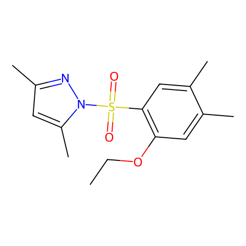 1-((2-ethoxy-4,5-dimethylphenyl)sulfonyl)-3,5-dimethyl-1H-pyrazole structure