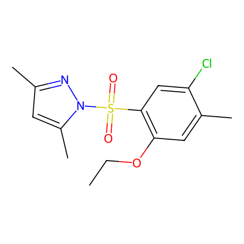 1-((5-chloro-2-ethoxy-4-methylphenyl)sulfonyl)-3,5-dimethyl-1H-pyrazole structure