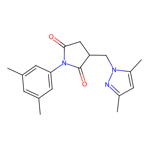 1-(3,5-Dimethylphenyl)-3-[(3,5-dimethylpyrazol-1-yl)methyl]pyrrolidine-2,5-dione structure