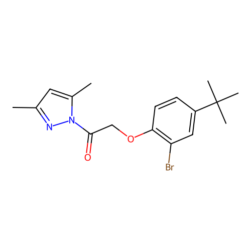 2-(2-Bromo-4-tert-butylphenoxy)-1-(3,5-dimethylpyrazol-1-yl)ethanone structure