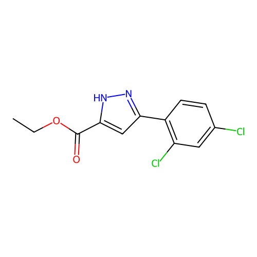 Ethyl 3-(2,4-dichlorophenyl)-1H-pyrazole-5-carboxylate structure