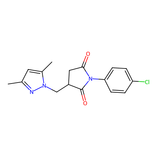 1-(4-Chlorophenyl)-3-[(3,5-dimethylpyrazol-1-yl)methyl]pyrrolidine-2,5-dione structure
