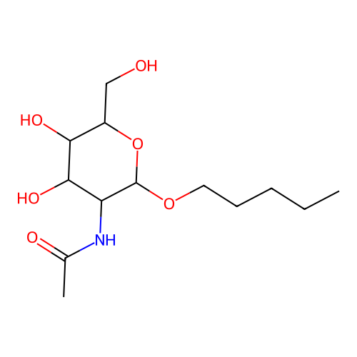 N-[4,5-dihydroxy-6-(hydroxymethyl)-2-pentoxy-3-oxanyl]acetamide structure