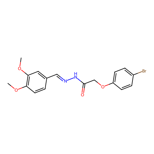 2-(4-bromophenoxy)-N-[(E)-(3,4-dimethoxyphenyl)methylideneamino]acetamide structure