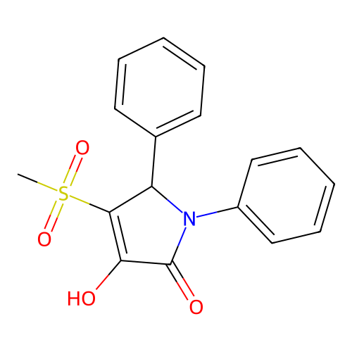 2H-Pyrrol-2-one, 1,5-dihydro-3-hydroxy-4-(methylsulfonyl)-1,5-diphenyl- structure