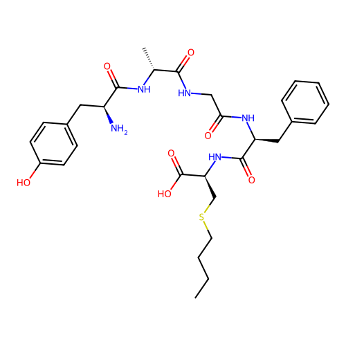 tyrosyl-alanylglycyl-phenylalanyl-cysteine S-butyl ester structure