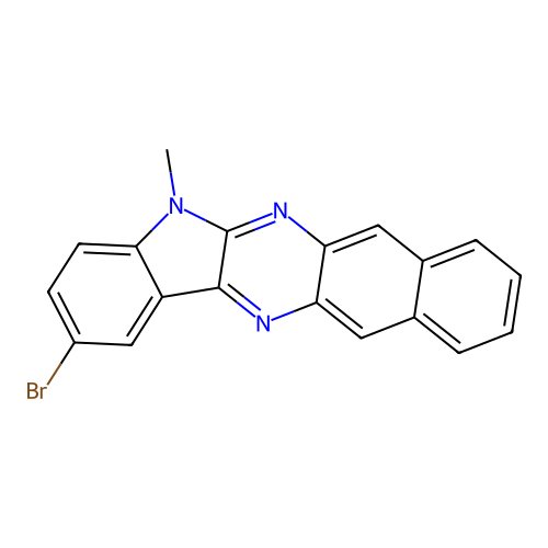 2-bromo-5-methyl-5H-benzo[g]indolo[2,3-b]quinoxaline structure