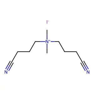 3-Cyano-N-(3-cyanopropyl)-N,N-dimethylpropan-1-aminium iodide structure