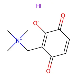 1,4-Cyclohexadiene-1-methanaminium, 2-hydoxy-N,N,N-trimethyl-3,6-dioxo-, iodide structure
